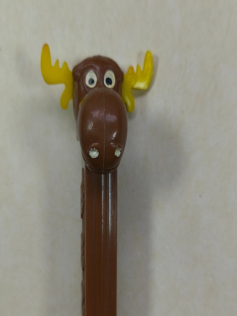Rare Vintage Bullwinkle Moose PEZ Dispenser No Feet Austria Low Patent 2,620,061